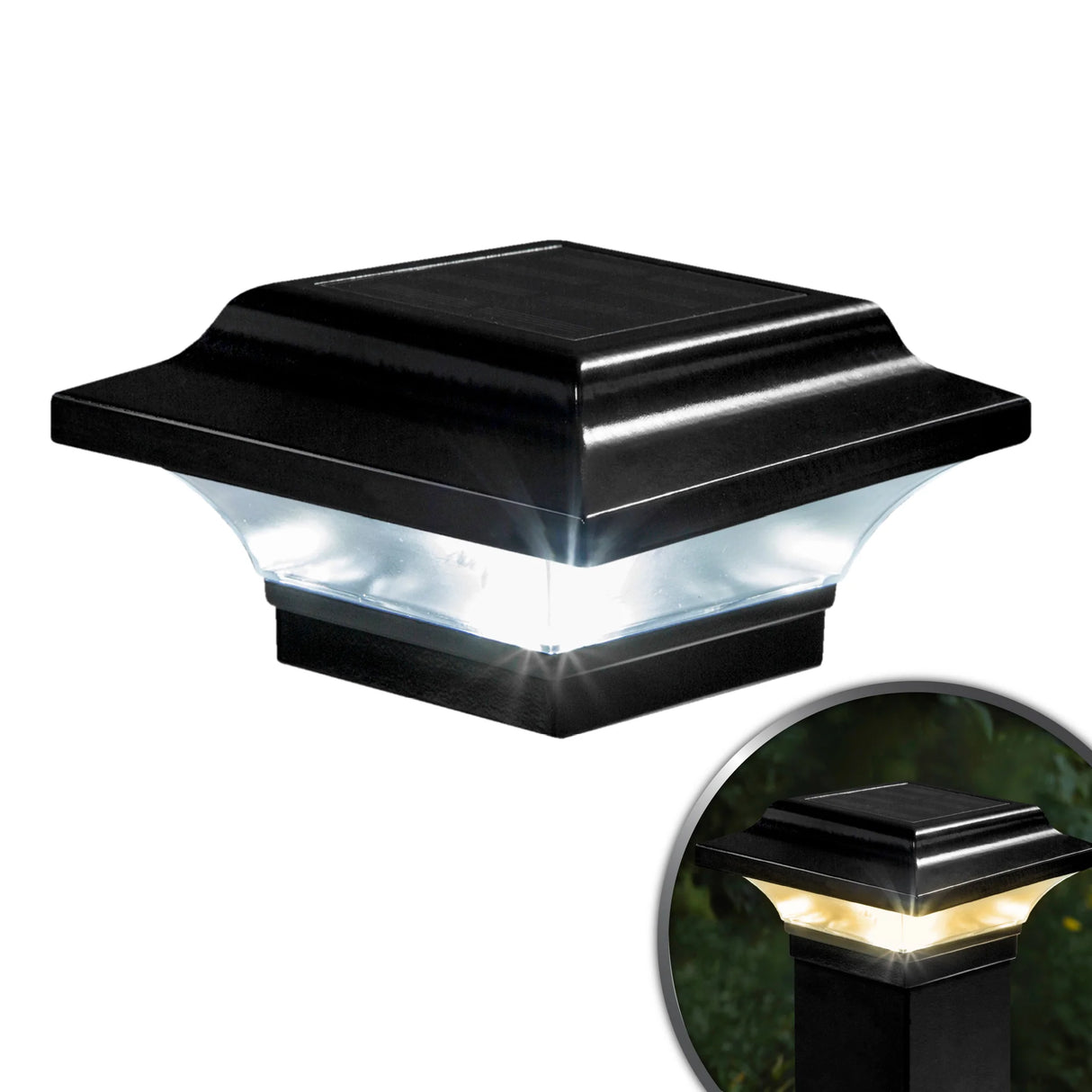 Classy Caps™ 2.5"X2.5" Black Aluminum Imperial Solar Post Cap