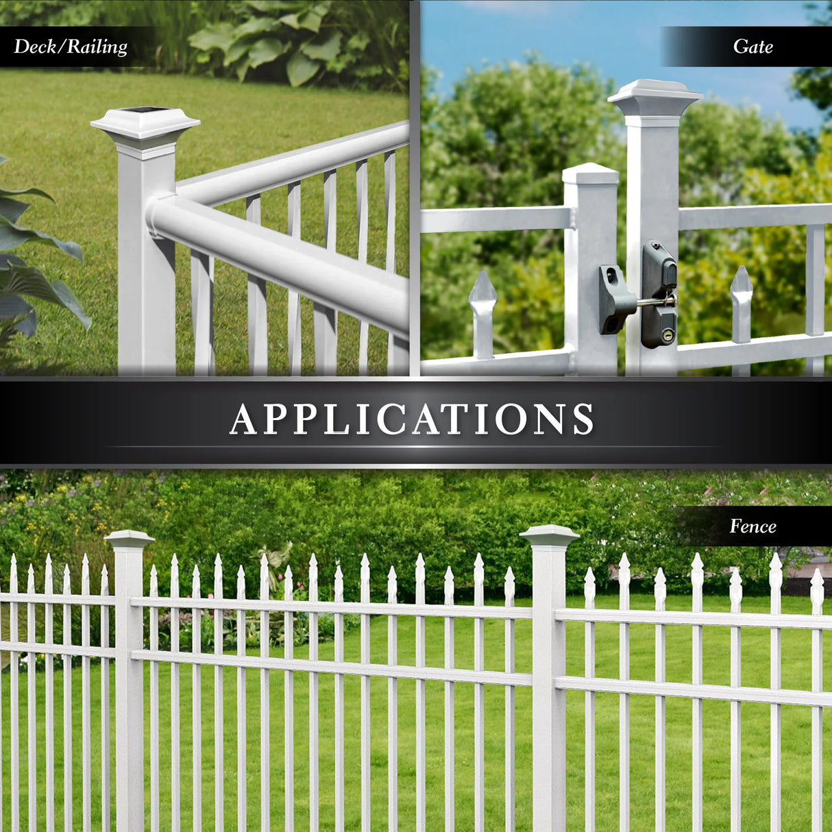 Classy Caps™ 2.5"X2.5" White Aluminum Imperial Solar Post Cap