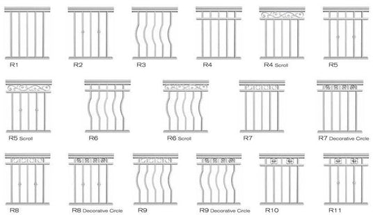 Picket aluminum railings colour