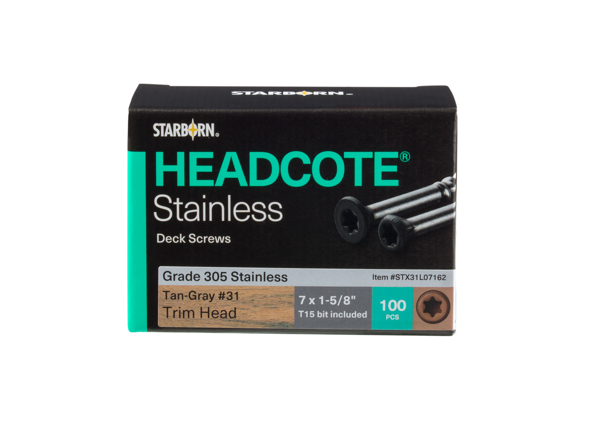 Stainless Trim Top FASCIA Screws For Clubhouse boards - colour matched - Okanagan