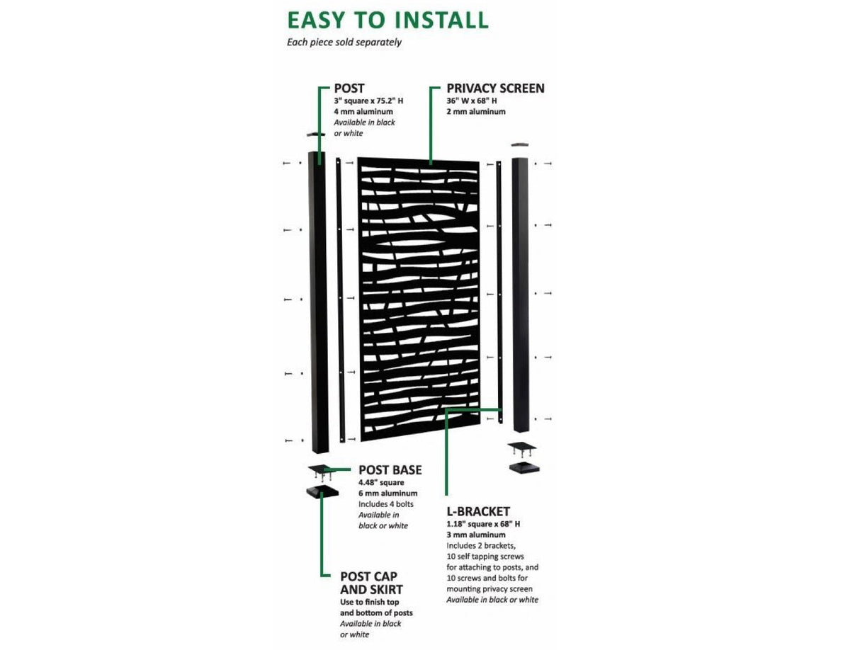 Posts for Oasis™ Aluminum Privacy Screens - BC