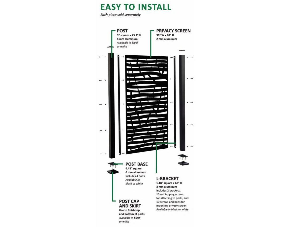 Posts for Oasis™ Aluminum Privacy Screens