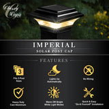 Classy Caps™ 2.5"X2.5" Black Aluminum Imperial Solar Post Cap