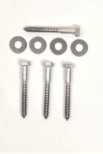 3/8 3” SS Lag bolts and washer (4pcs) for 6ft fence post - E.Koot/South AB